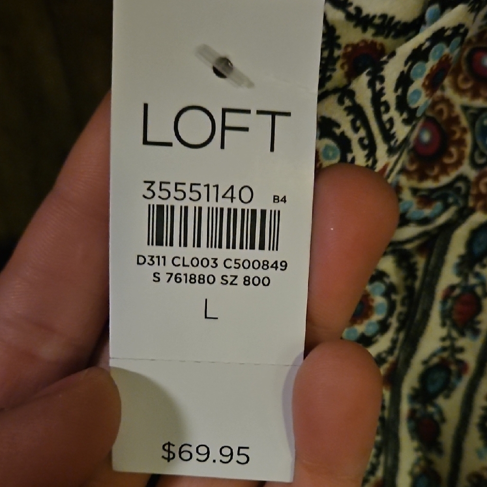 LOFT Geometric Patterned Blouse - Picture 8 of 8